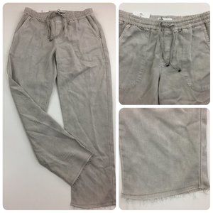 NWT ZARA Marshmallow Gray Slim Leg Drawstring Waist Mid-Rise The Jogger Pants